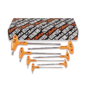 96TINOX/AS/S7 Set of 7 Offset hexagon key wrenches, with high torque handles, made of stainless steel